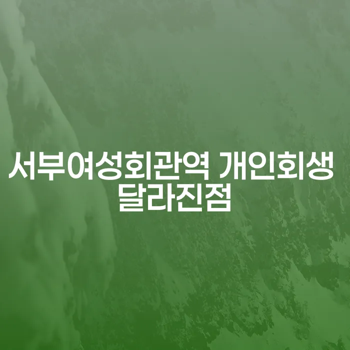 서부여성회관역 개인회생 달라진점